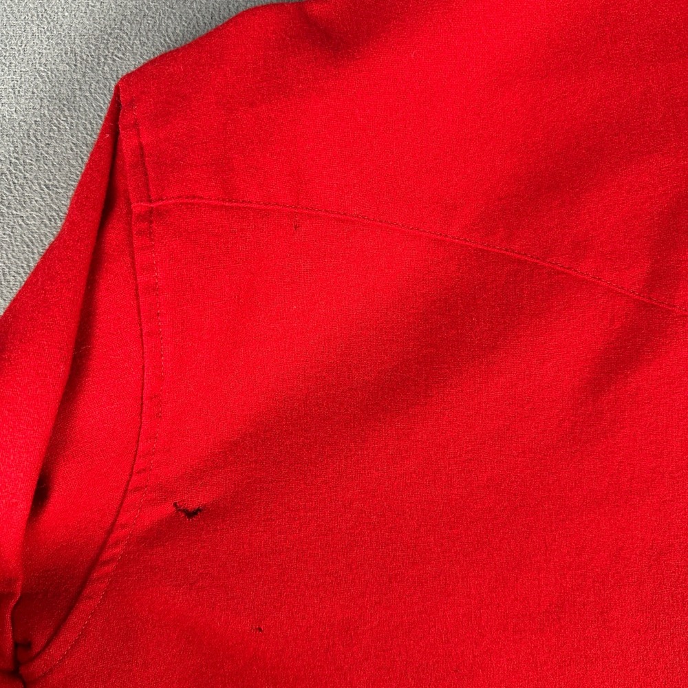 Pendleton Pearl Snap Shirt Medium Red Wool High Grade Western Wear Vintage USA - Picture 2 of 9